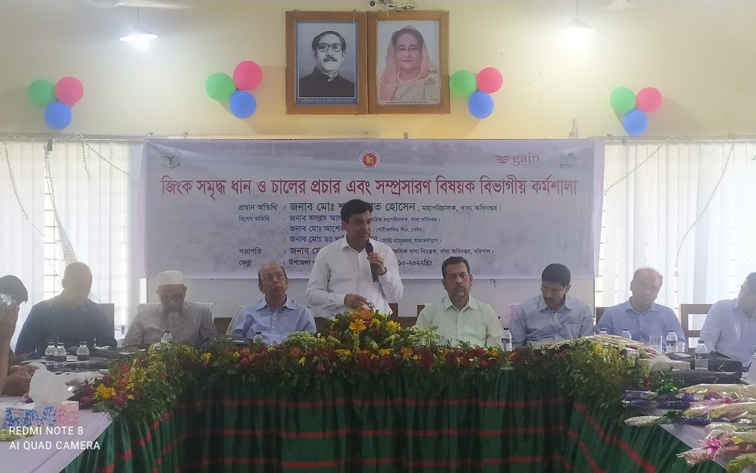 চরফ্যাসনে জিংক সমৃদ্ধ ধান ও চালের প্রচার এবং সম্প্রসারণ বিষয়ক বিভাগীয় কর্মশালা