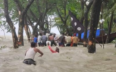ঘূর্ণিঝড় সিত্রাং চরফ্যাসনের নিম্নাঞ্চল প্লাবিত, আশ্রয়ণ কেন্দ্রে আসতে শুরু করেছে মানুষ