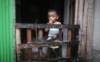 পানিতে ডুবে শিশু মৃত্যু রোধে ঘরের সামনে কাঁঠ দিয়ে বেড়া দিয়ে রেখেছেন মা ফাহিনুর বেগম