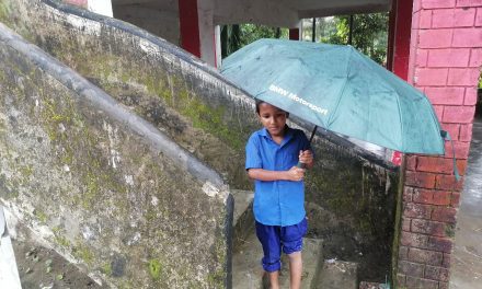 বৃষ্টির কারণে বিদ্যালয়ে যেতে অসুবিধায় পরছে কোমলমতি শিশুরা